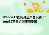 iPhone12如何開啟聲音識別iPhone12聲音識別使用步驟
