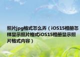 照片jpg格式怎么弄（iOS15相冊怎樣顯示照片格式iOS15相冊顯示照片格式內(nèi)容）