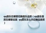 qq音樂在哪里切換音樂品質(zhì)（qq音樂音質(zhì)在哪里設(shè)置  qq音樂怎么開啟臻品音質(zhì)）