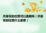 共享實時位置可以造假嗎（共享實時位置什么意思）