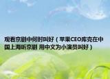 觀(guān)看京劇中何時(shí)叫好（蘋(píng)果CEO庫(kù)克在中國(guó)上海聽(tīng)京劇 用中文為小演員叫好）