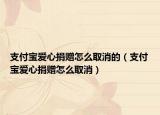 支付寶愛心捐贈(zèng)怎么取消的（支付寶愛心捐贈(zèng)怎么取消）