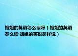 姐姐的英語怎么讀呀（姐姐的英語怎么讀 姐姐的英語怎樣說）
