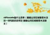 obfuscate是什么意思（國破山河在城春草木深這一詩句的歷史背景 國破山河在城春草木深原文）