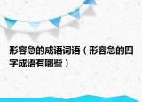 形容急的成語詞語（形容急的四字成語有哪些）