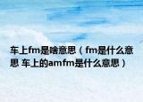 車上fm是啥意思（fm是什么意思 車上的amfm是什么意思）