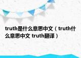 truth是什么意思中文（truth什么意思中文 truth翻譯）