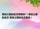 贊美父愛的名言有哪些?（贊美父愛的名言 贊美父愛的名言集錦）