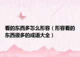 看的東西多怎么形容（形容看的東西很多的成語大全）