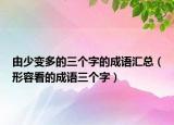 由少變多的三個字的成語匯總（形容看的成語三個字）