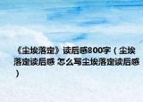《塵埃落定》讀后感800字（塵埃落定讀后感 怎么寫塵埃落定讀后感）
