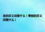 連的反義詞是什么（蔥郁的反義詞是什么）