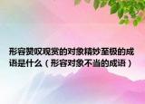 形容贊嘆觀賞的對象精妙至極的成語是什么（形容對象不當?shù)某烧Z）