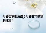 形容美食的成語（形容非常顛簸的成語）