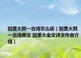 別董大其一古詩怎么讀（別董大其一古詩原文 別董大全文譯文作者介紹）
