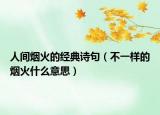 人間煙火的經(jīng)典詩(shī)句（不一樣的煙火什么意思）