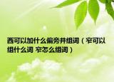 西可以加什么偏旁并組詞（窄可以組什么詞 窄怎么組詞）