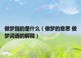 做夢(mèng)指的是什么（做夢(mèng)的意思 做夢(mèng)詞語的解釋）