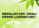男朋友說py是什么意思（男生說py關(guān)系啥意思 py關(guān)系到底什么意思）