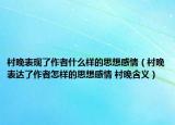 村晚表現(xiàn)了作者什么樣的思想感情（村晚表達(dá)了作者怎樣的思想感情 村晚含義）
