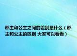郡主和公主之間的差別是什么（郡主和公主的區(qū)別 大家可以看看）