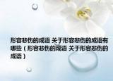 形容悲傷的成語 關(guān)于形容悲傷的成語有哪些（形容悲傷的成語 關(guān)于形容悲傷的成語）