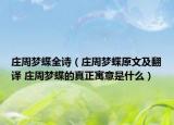 莊周夢蝶全詩（莊周夢蝶原文及翻譯 莊周夢蝶的真正寓意是什么）