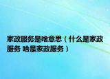 家政服務是啥意思（什么是家政服務 啥是家政服務）