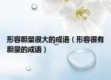 形容膽量很大的成語（形容很有膽量的成語）