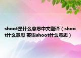 shoot是什么意思中文翻譯（shoot什么意思 英語shoot什么意思）