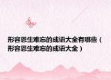形容恩生難忘的成語大全有哪些（形容恩生難忘的成語大全）