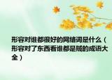 形容對誰都很好的網(wǎng)絡(luò)詞是什么（形容對了東西看誰都是賊的成語大全）