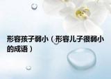 形容孩子弱?。ㄐ稳輧鹤雍苋跣〉某烧Z）