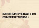 比喻對自己要求嚴格的成語（形容對自己要求很嚴格的成語）
