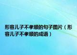 形容兒子不孝順的句子圖片（形容兒子不孝順的成語）