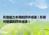 形容能力本領(lǐng)的四字成語（形容對絕望的四字成語）