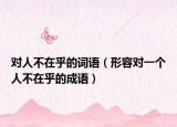 對人不在乎的詞語（形容對一個人不在乎的成語）