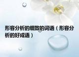 形容分析的細致的詞語（形容分析的好成語）