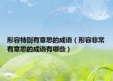 形容特別有意思的成語（形容非常有意思的成語有哪些）