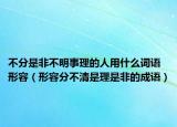 不分是非不明事理的人用什么詞語形容（形容分不清是理是非的成語）