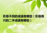 形容不同的成語(yǔ)有哪些（形容高興的二字成語(yǔ)有哪些）