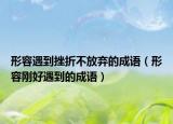 形容遇到挫折不放棄的成語(yǔ)（形容剛好遇到的成語(yǔ)）