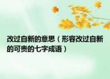 改過(guò)自新的意思（形容改過(guò)自新的可貴的七字成語(yǔ)）