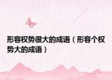 形容權(quán)勢很大的成語（形容個(gè)權(quán)勢大的成語）