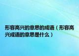 形容高興的意思的成語(yǔ)（形容高興成語(yǔ)的意思是什么）
