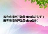 形容感情剛開始美好的成語(yǔ)句子（形容感情剛開始美好的成語(yǔ)）