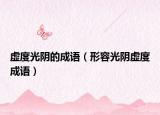 虛度光陰的成語（形容光陰虛度成語）