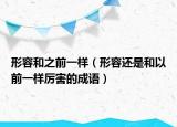 形容和之前一樣（形容還是和以前一樣厲害的成語）