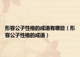 形容公子性格的成語有哪些（形容公子性格的成語）