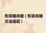 形容很關(guān)鍵（形容關(guān)鍵方法成語）